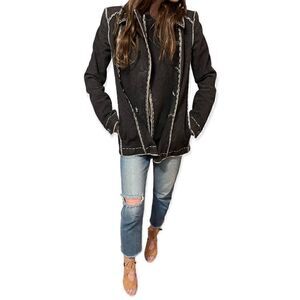 ❤️SOLD❤️CHANEL 2010 double-breasted denim jacket silver-tone embossed buttons.